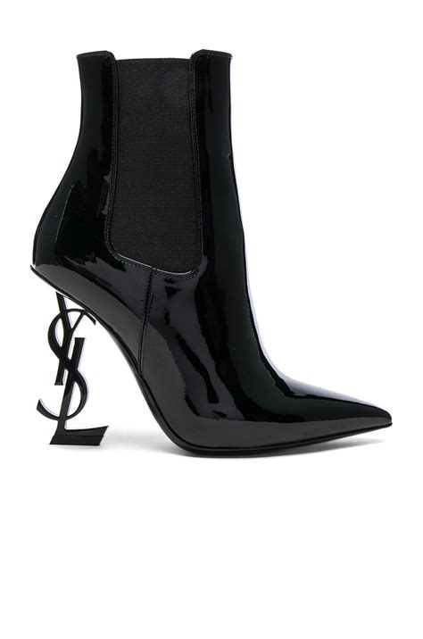 ysl black patent boots|ysl high boots.